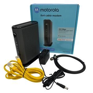 Motorola MB7220 DOCSIS 3.0 8x4 Cable Modem with Cables and Power Adapter